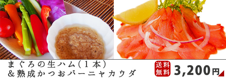 まぐろの生ハム&かつおバーニャカウダセット