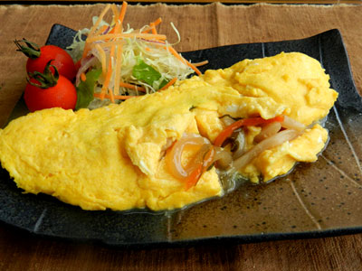 塩辛和風オムレツ