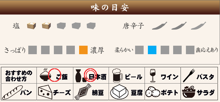 塩、唐辛子、さっぱり〜濃厚、やわらかい〜歯応えあり